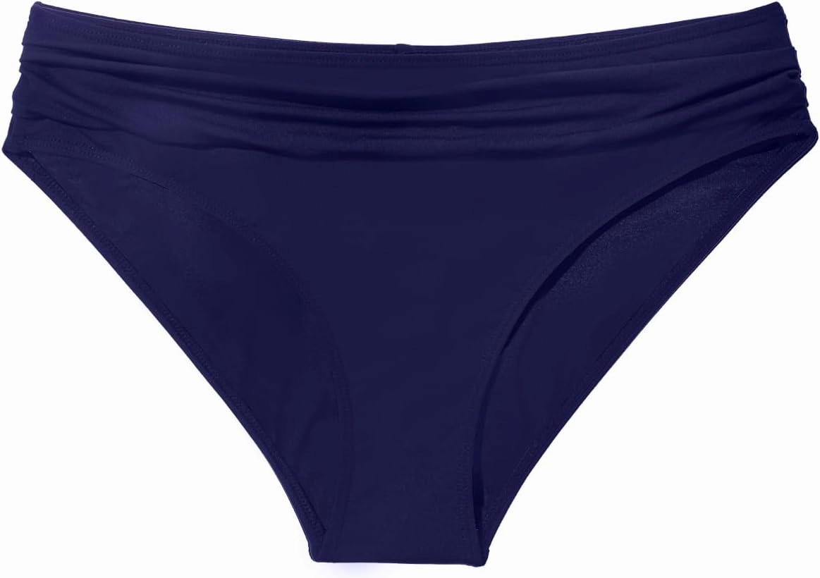 Zmart Women Full Coverage Ruched Bikini Bottoms Tummy Control Swim Bottoms Scrunch Ruffle Bathing Suit Bottom