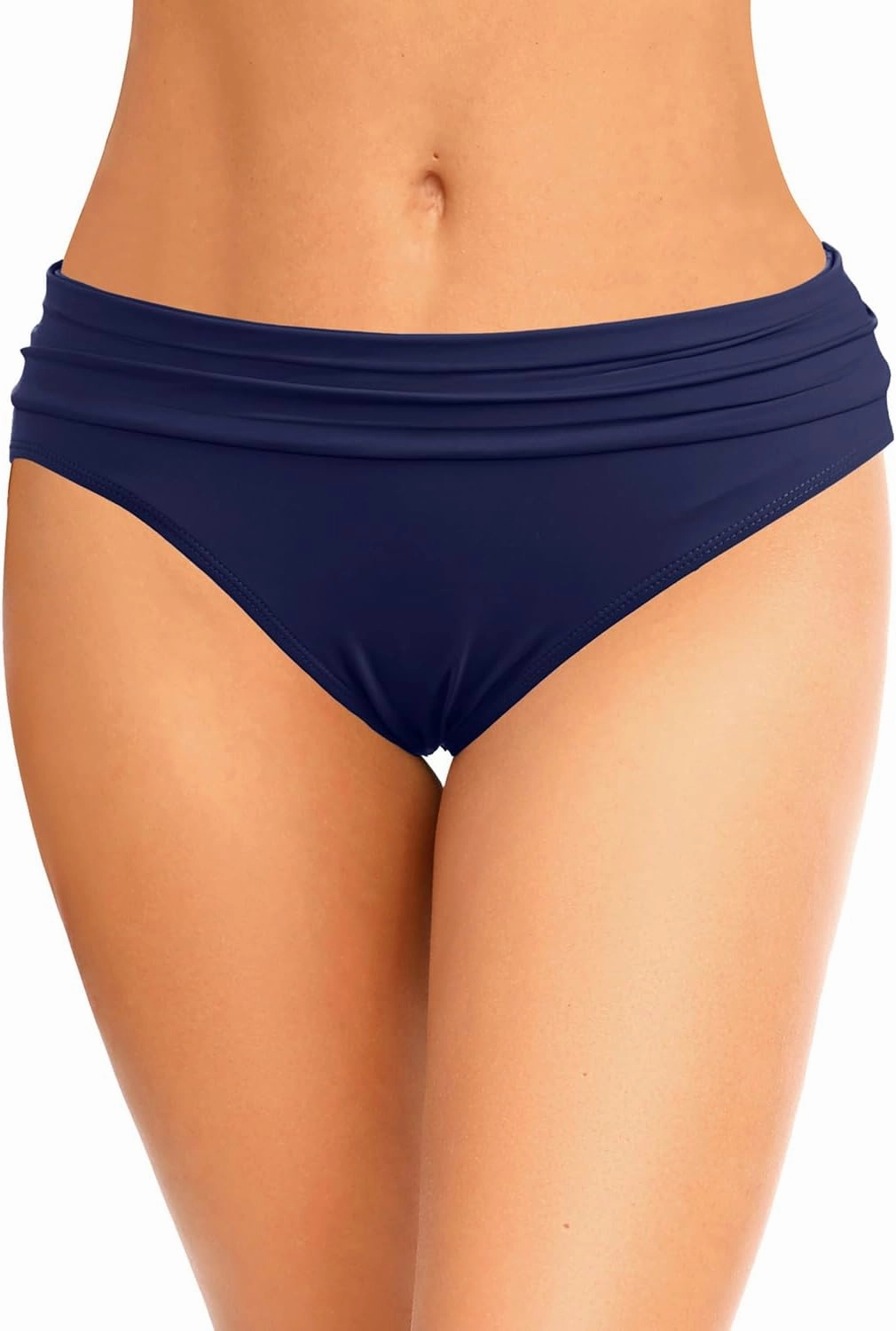Zmart Women Full Coverage Ruched Bikini Bottoms Tummy Control Swim Bottoms Scrunch Ruffle Bathing Suit Bottom