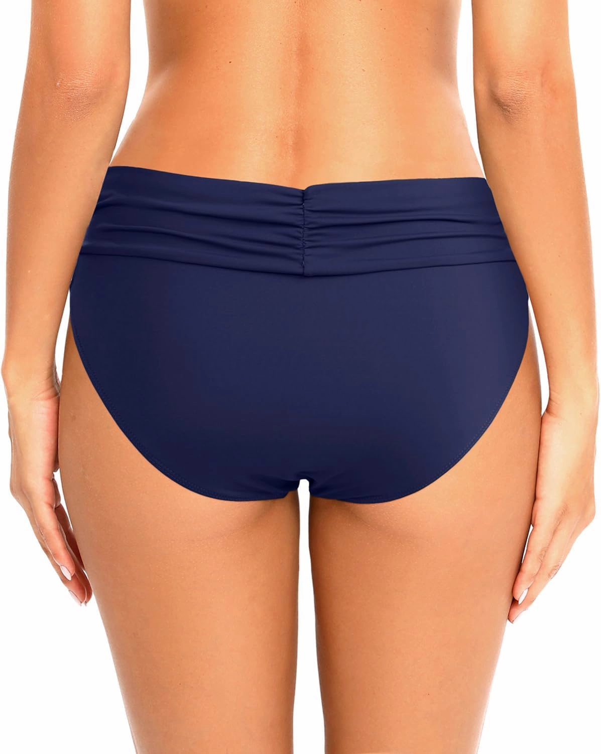 Zmart Women Full Coverage Ruched Bikini Bottoms Tummy Control Swim Bottoms Scrunch Ruffle Bathing Suit Bottom
