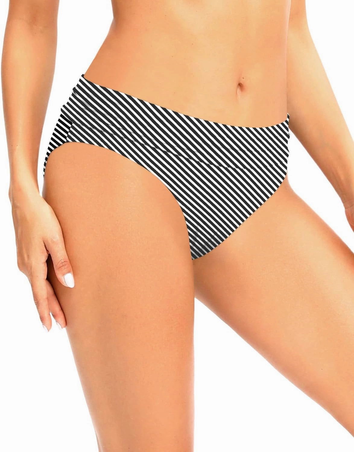 Zmart Women Full Coverage Ruched Bikini Bottoms Tummy Control Swim Bottoms Scrunch Ruffle Bathing Suit Bottom