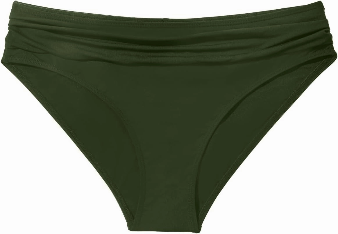Zmart Women Full Coverage Ruched Bikini Bottoms Tummy Control Swim Bottoms Scrunch Ruffle Bathing Suit Bottom