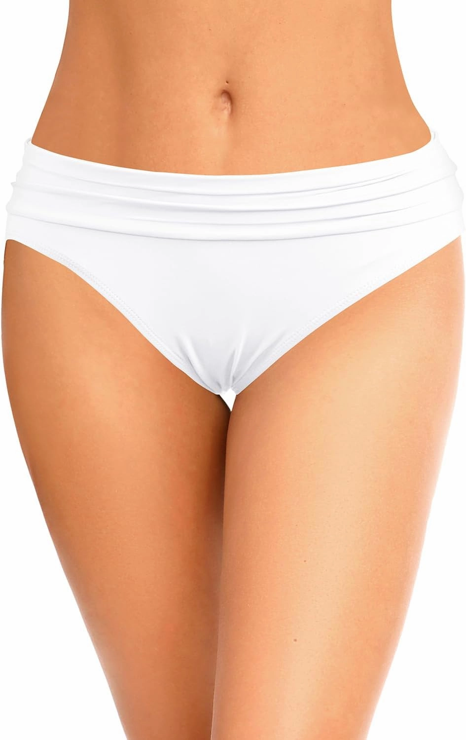 Zmart Women Full Coverage Ruched Bikini Bottoms Tummy Control Swim Bottoms Scrunch Ruffle Bathing Suit Bottom