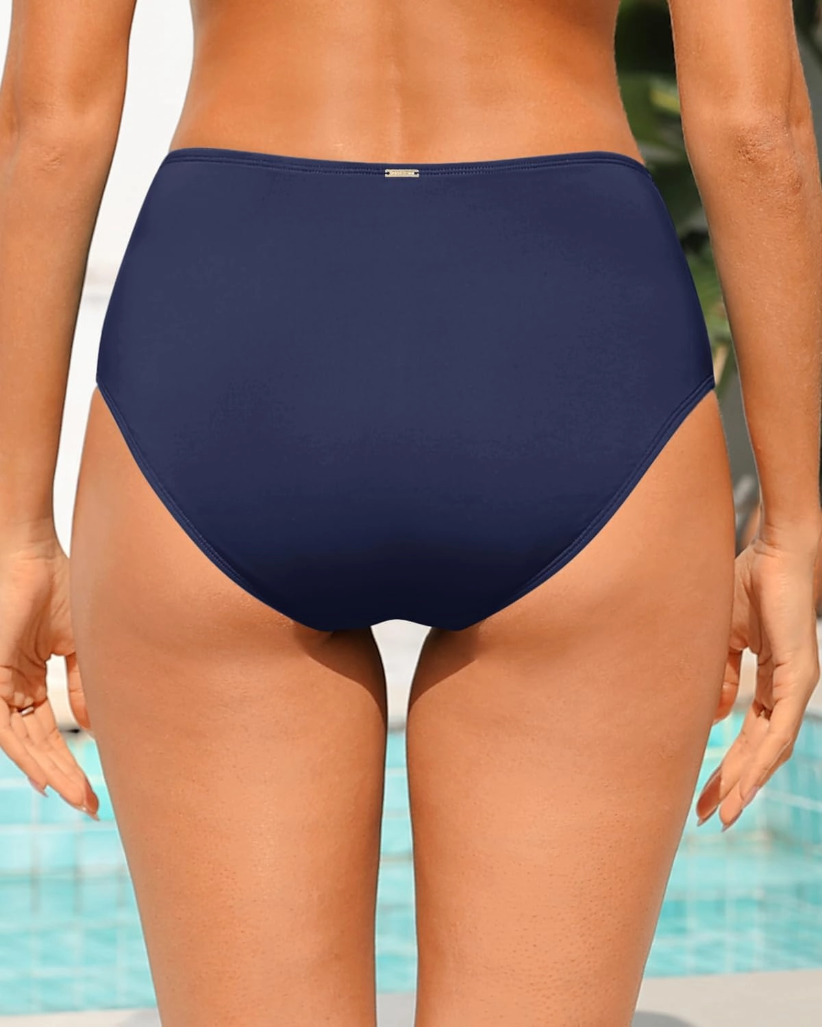Zmart Women High Waist Bikini Bottoms - Full Coverage Ruched Bathing Suit Swim Bottom Swimsuits Swimwear