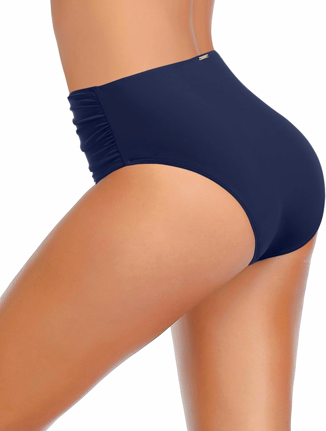 Zmart Women High Waisted Bikini Bottoms - Full Coverage Swim Bottom Ruched Tummy Control Bathing Suit Swimsuit 2025