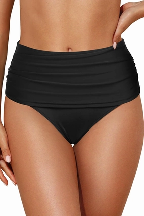 Zmart Women High Waisted Bikini Bottoms - Full Coverage Swim Bottom Ruched Tummy Control Bathing Suit Swimsuit 2025