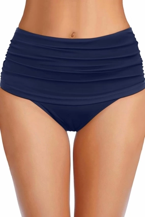 Zmart Women High Waisted Bikini Bottoms - Full Coverage Swim Bottom Ruched Tummy Control Bathing Suit Swimsuit 2025