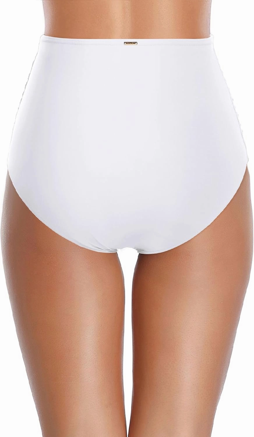 Zmart Women High Waisted Bikini Bottoms Tummy Control Full Coverage Swim Bottom Front Ruched Bathing Swimsuit