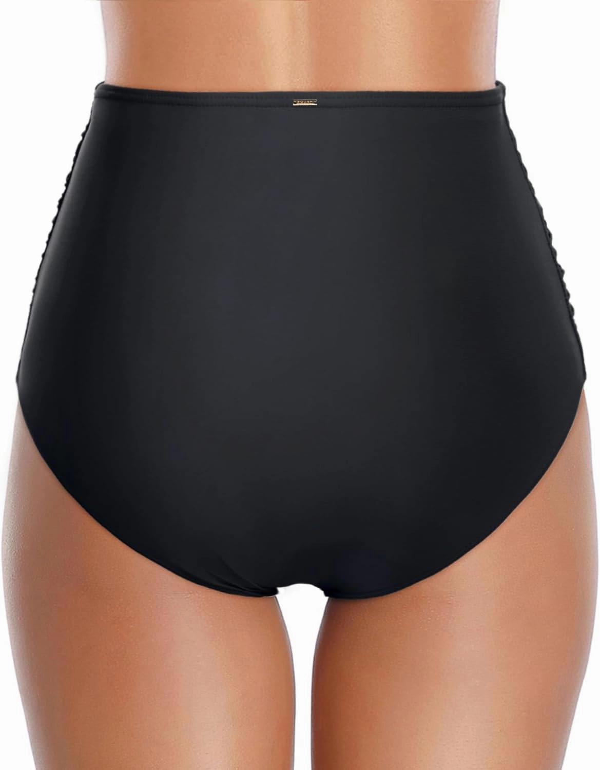 Zmart Women High Waisted Bikini Bottoms Tummy Control Full Coverage Swim Bottom Front Ruched Bathing Swimsuit