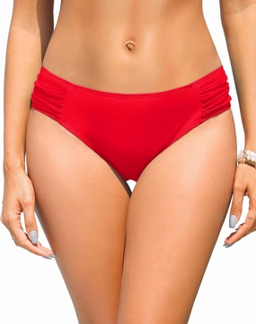Zmart Women Low Rise Bikini Bottoms - Full Coverage Ruched Bathing Suit Swim Bottom Swimsuits Swimwear