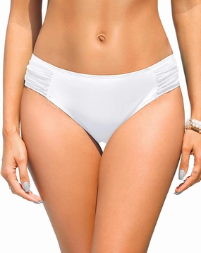 Zmart Women Low Rise Bikini Bottoms - Full Coverage Ruched Bathing Suit Swim Bottom Swimsuits Swimwear