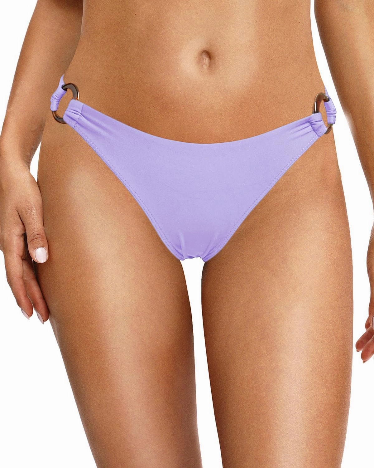 Zmart Women O Ring Bikini Bottoms Full Coverage Swimsuit Bottom Low Waist Low Rise Bathing Suit