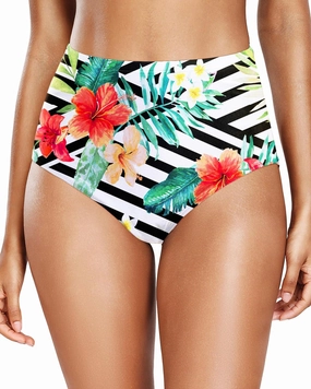 Zmart Women's High Waisted Bikini Bottom - Full Coverage Tummy Control Swimsuit Bathing Suit Swim Bottoms