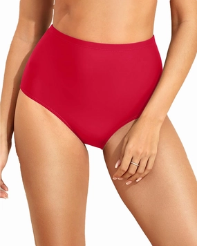 Zmart Women's High Waisted Bikini Bottom - Full Coverage Tummy Control Swimsuit Bathing Suit Swim Bottoms