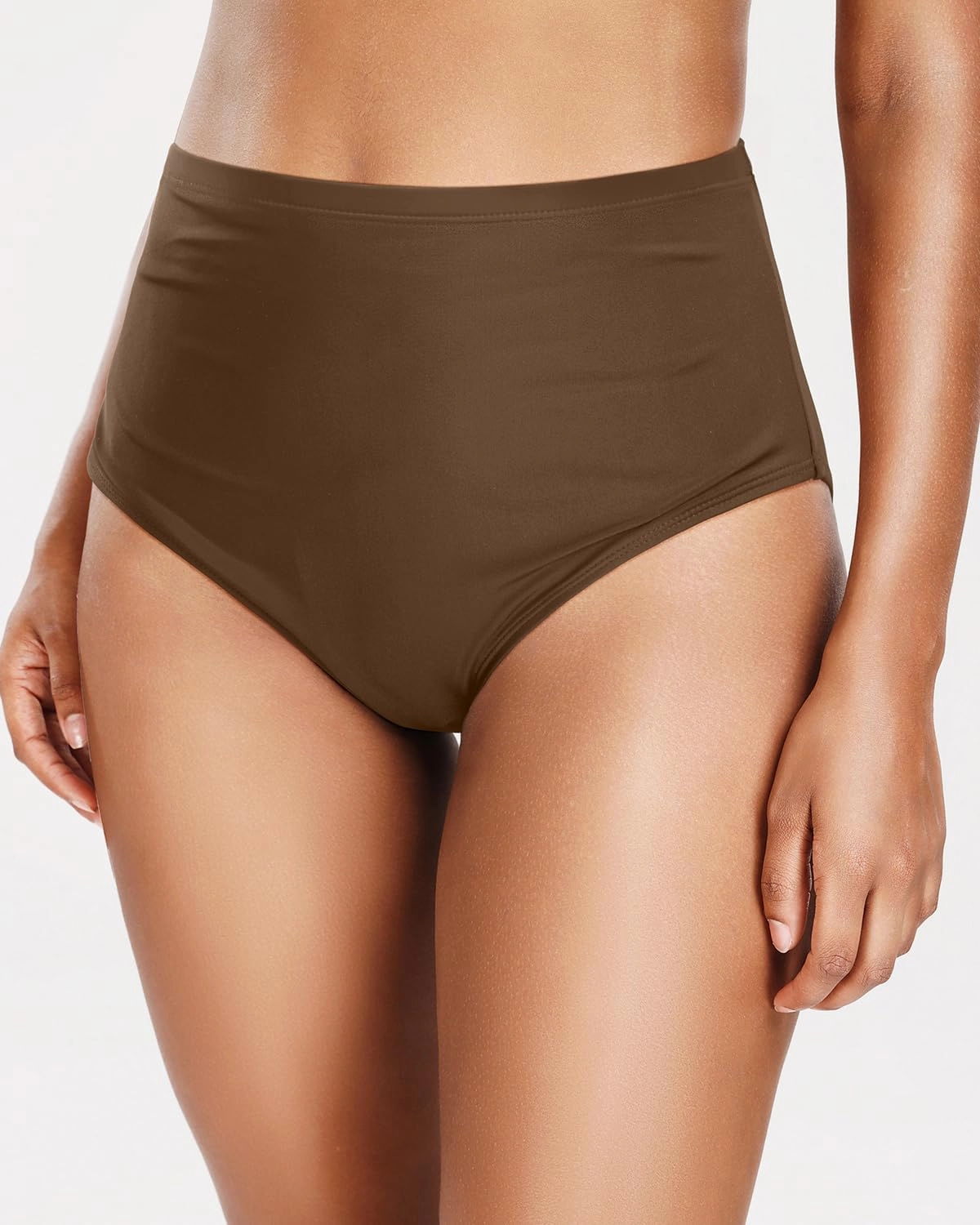 Zmart Women's High Waisted Bikini Bottom - Full Coverage Tummy Control Swimsuit Bathing Suit Swim Bottoms