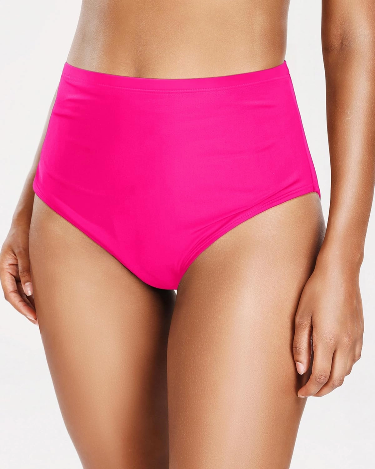 Zmart Women's High Waisted Bikini Bottom - Full Coverage Tummy Control Swimsuit Bathing Suit Swim Bottoms