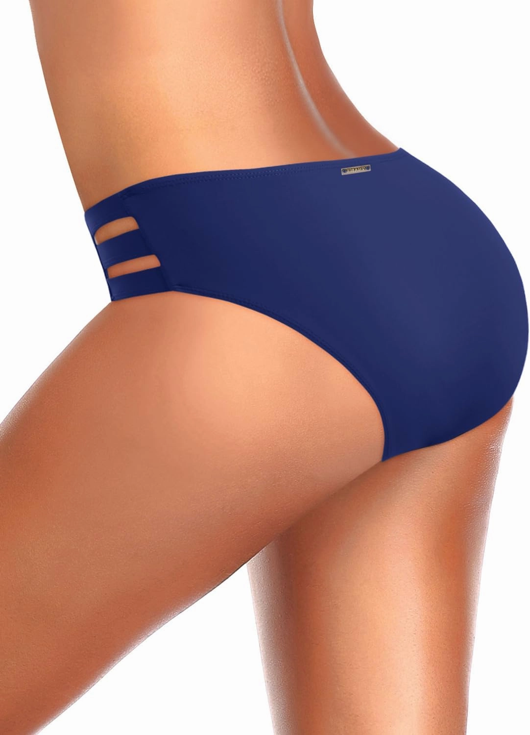 Zmart Women Standard Strappy Bikini Bottoms Full Coverage Bathing Suit Cutout Swim Low Rise Swimsuit Bottom