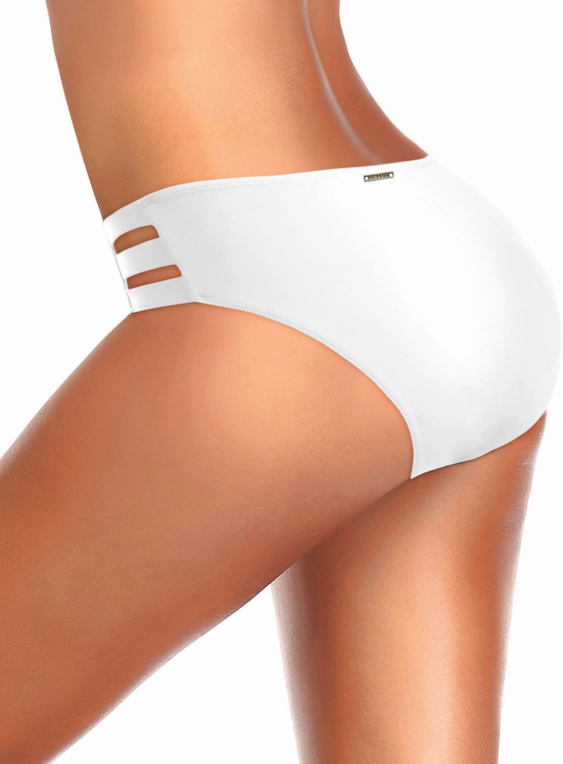 Zmart Women Standard Strappy Bikini Bottoms Full Coverage Bathing Suit Cutout Swim Low Rise Swimsuit Bottom