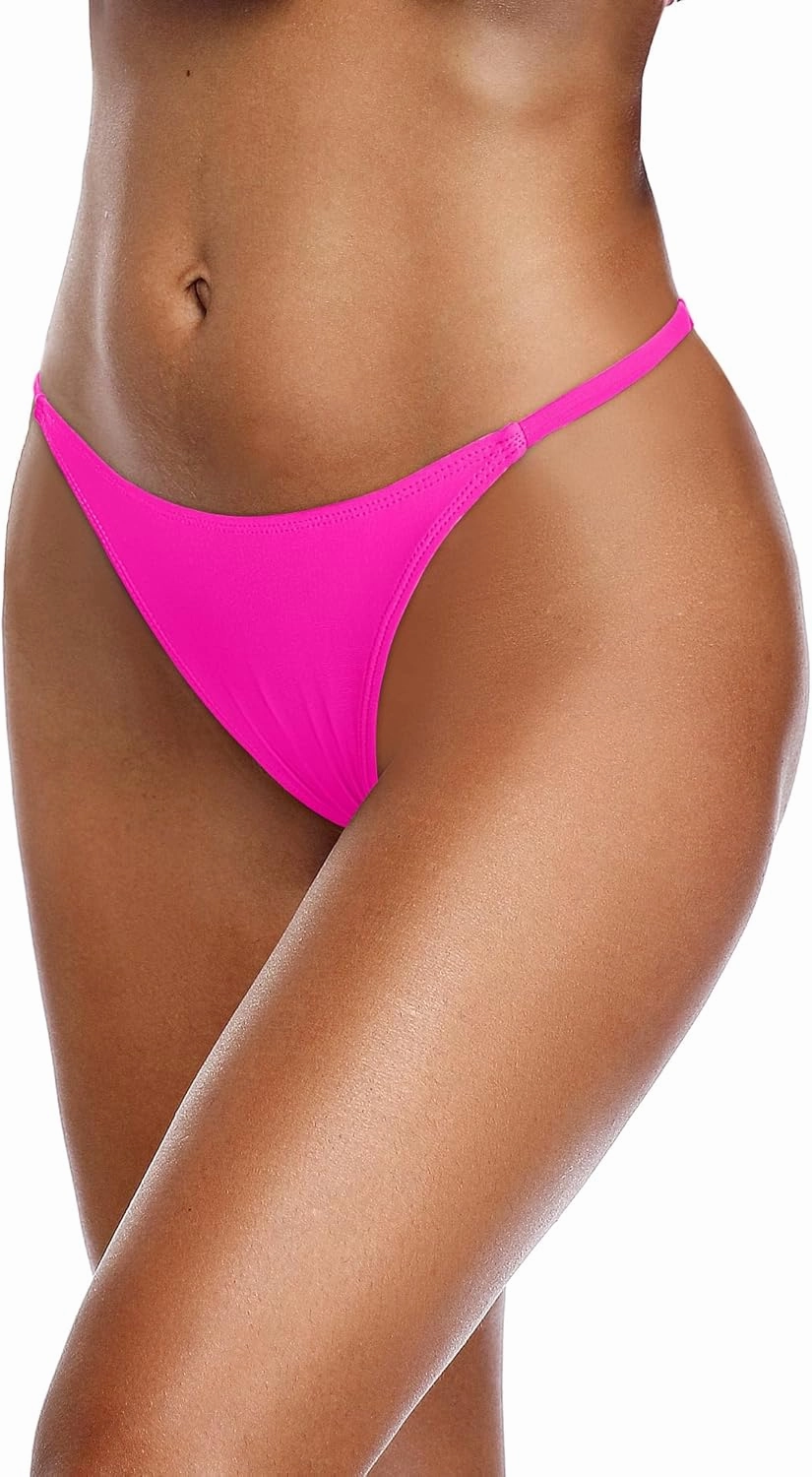 Zmart Women Thong Bikini Bottoms G String Sexy Low Waist Swimsuit Bottom Brazilian Cheeky Bathing Suit Bottoms