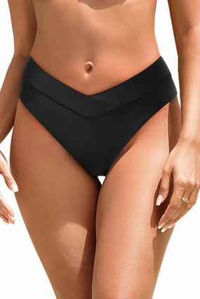 Zmart Women V Cut Cheeky Bikini Bottom - High Cut Bathing Suit Bottom Mid Rise Swim Bottoms Swimsuit