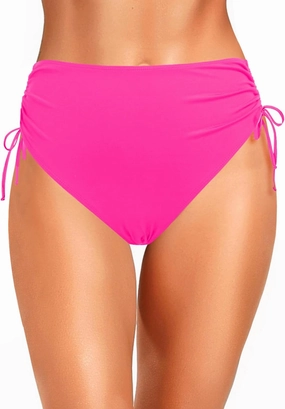 Zmart Womens High Waist Bikini Bottoms - Tie Side Full Coverage Bathing Suit Bottom String Swimsuit