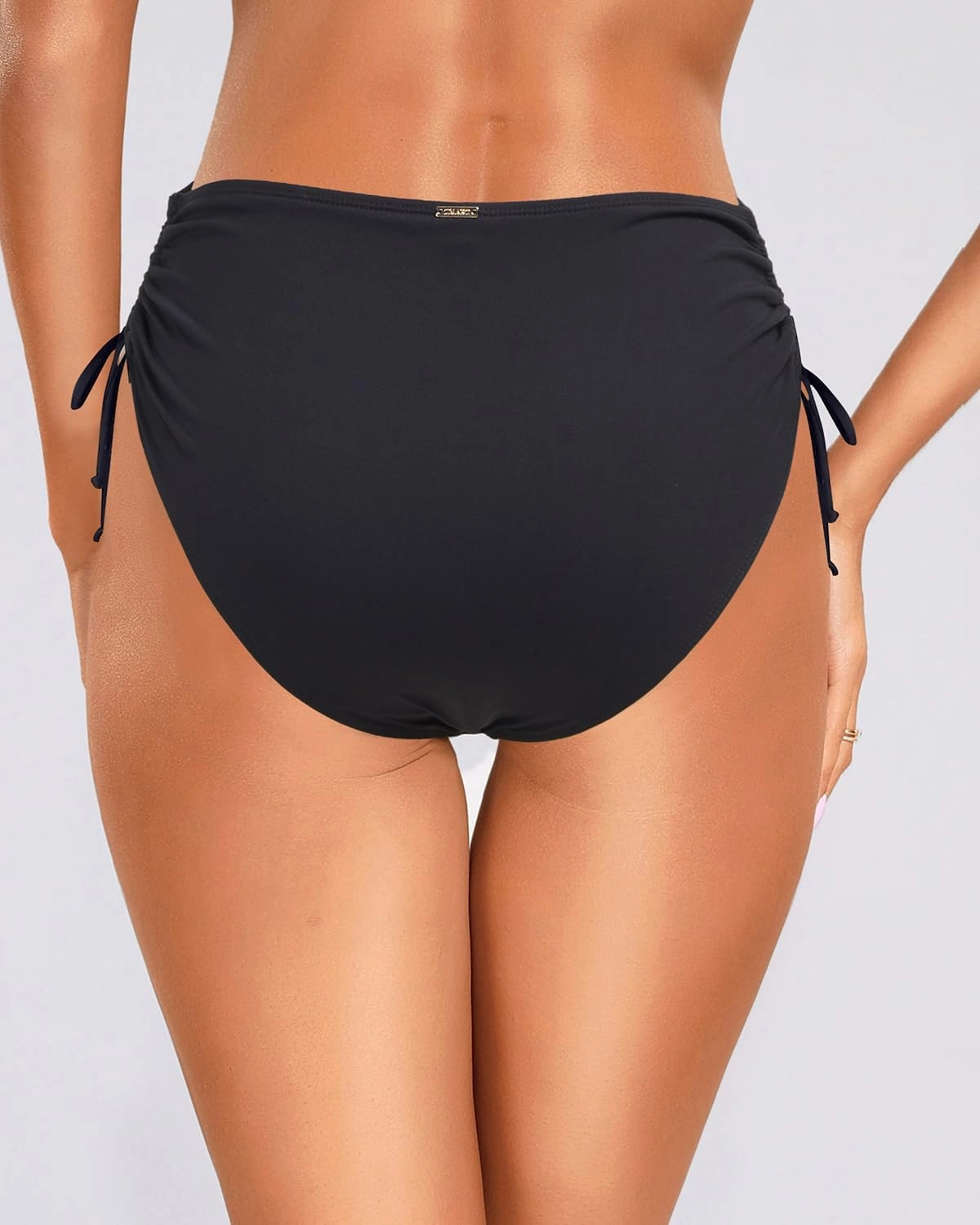 Zmart Womens High Waist Bikini Bottoms - Tie Side Full Coverage Bathing Suit Bottom String Swimsuit