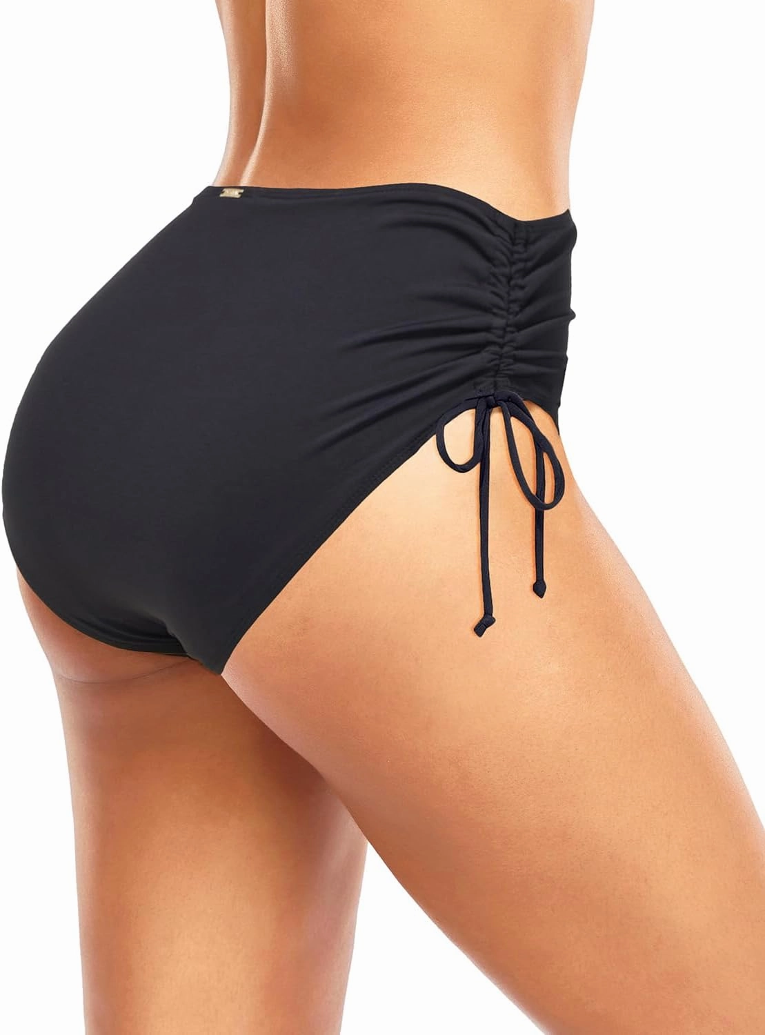 Zmart Womens High Waist Bikini Bottoms - Tie Side Full Coverage Bathing Suit Bottom String Swimsuit